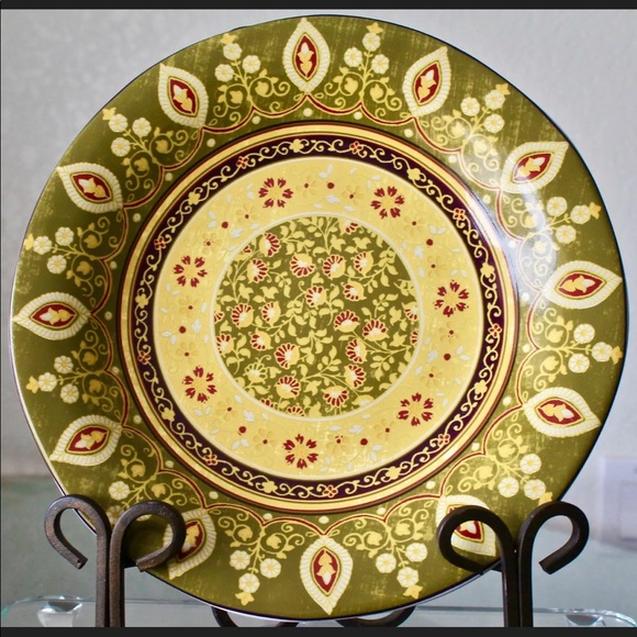 222 FIFTH KASHMIR GREEN DINNER PLATE - Picture 2 of 5